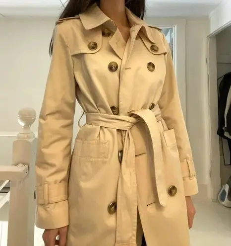 London Fog Double Breasted Trench Coat Size PXS Cream