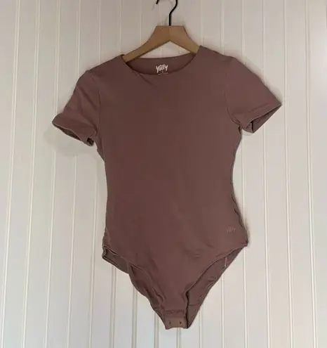 YITTY Lizzo Body Suit Sz M Mesh Disco Pink Short Sleeve Clip Bottom