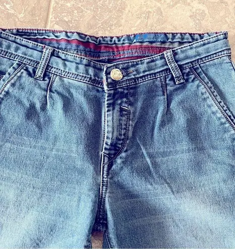 Emporio Armani Blue Jeans w/Leather Patch, Size 32