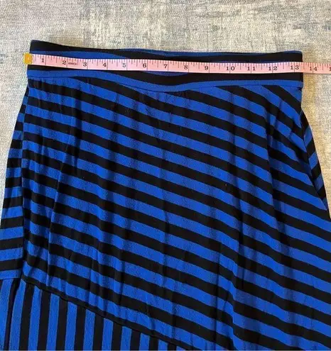 Apt. 9  Blue Black Asymmetrical Striped Maxi Skirt Petite Small