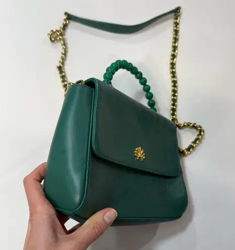 Lele Sadoughi Leather Top Handle Bag green