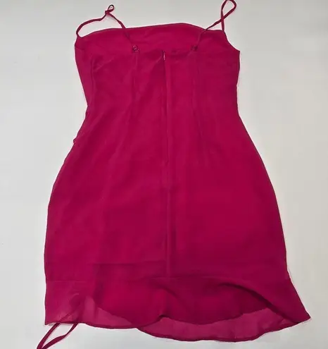 MORE TO COME Mileva Ruched Mini Dress in Fuchsia Pink Size XS