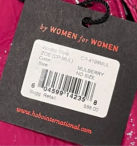 NEW HOBO Zoe Mulberry Patent Wristlet Clutch Wallet