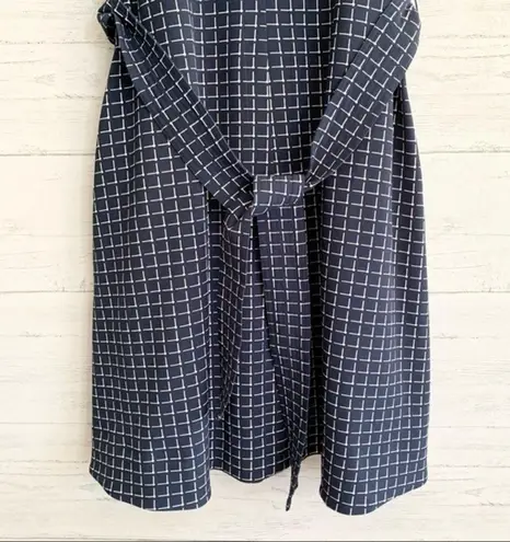 Lark & Ro Crew Split Neck Navy and White A