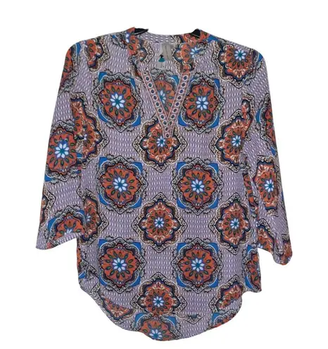 Society Girl Multicolored Blouse Large