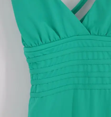 La Blanca Cross Back One-Piece Swimsuit Tummy Control Emerald Green Size 6