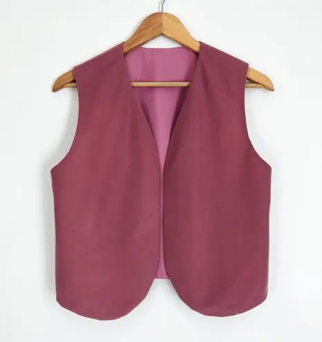 Vintage Faux Suede Vest in Rose Mauve | Size S/M Pink Size M