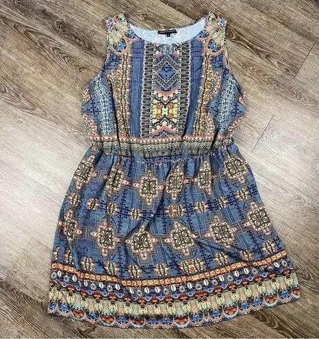 Hemant & Nandita Dress Women 2X Blouson Boho Scoop Neck Colorful Sleeveless Midi Size XXL