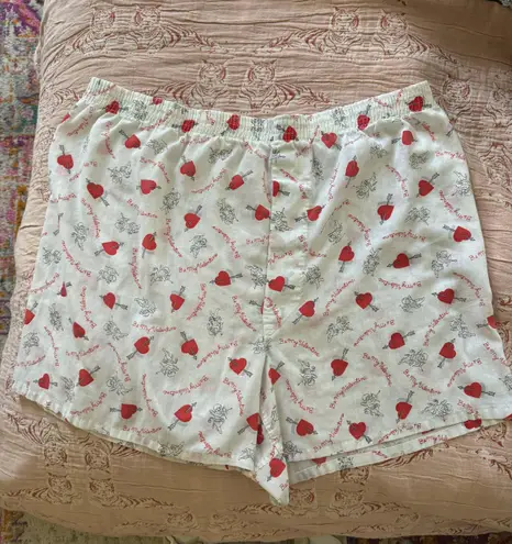 Valentine Boxer Shorts White Size XL