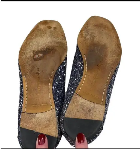 Bettye Muller Women's Bettey Mulle Silver Glitter/Sequined Leather Loafers-7