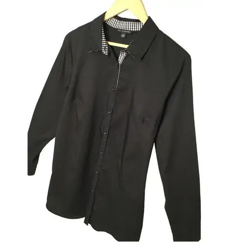 Zac and Rachel New Buffalo Plaid Contrast Long Tab Sleeve Button Down Tunic L