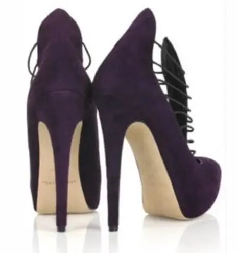 Brian Atwood BIAN ATWOOD PURPLE SUEDE BOOTIES (MADE IN ITALY) SIZE 10