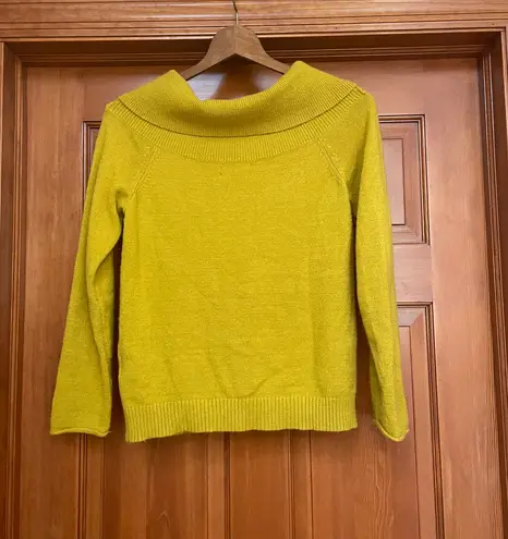 Anthropologie Yellow Off Shoulder Sweater