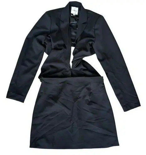 Extro & Vert Black Twist Front Blazer Skirt Dress Sz 12