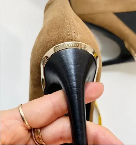 Burberry  brown suede peep toe ankle booties