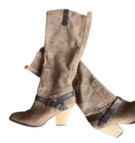 Dolce Vita Hawthorne Western Tall Suede Boot Tan Size 9