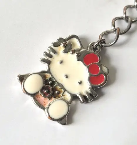Hello Kitty Sanrio Enamel Charm Multicolor Rhinestone Tennis Bracelet Pink