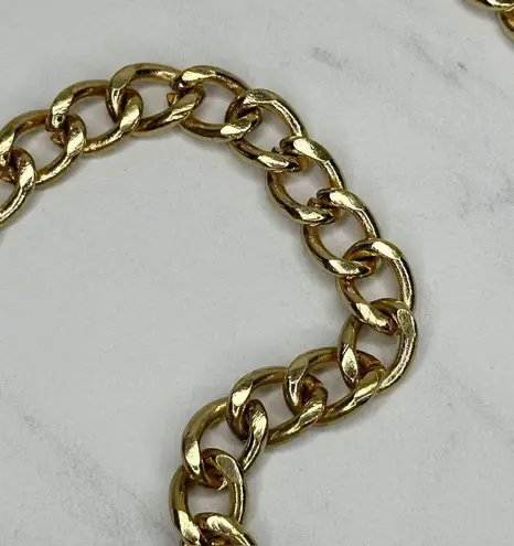 Cream Woven Gold Tone Metal Chain Link Belt One Size ✨