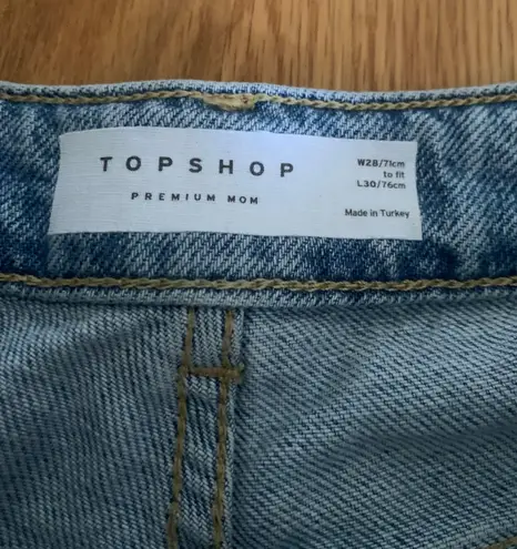 Topshop premium mom jeans in bleach