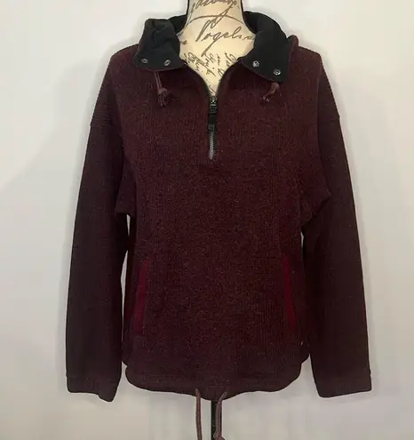 prAna  Hartlie wool blend pullover half zip jacket mulled wine M