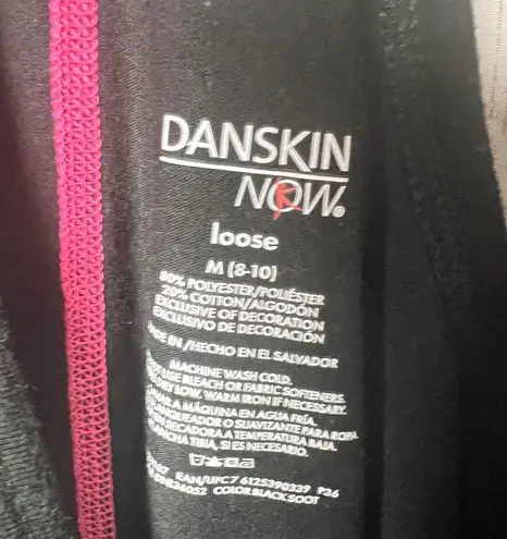 Danskin  Now Women’s Black  Graphic Athletic Sporty Racerback  Tee Size M