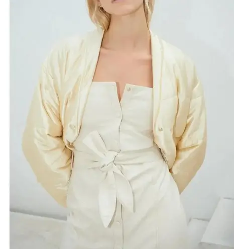 Nanushka Sally Denim Creme Midi Dress XS