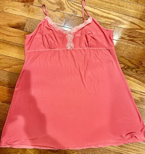 secret treasures VTG Plus SIZE coral& cream Lace Lingerie nightgown 2XL