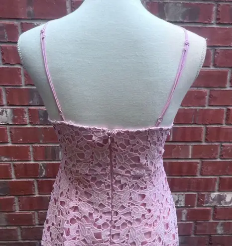 ASTR  the Label Lace Light Pink Crochet Lace Midi Dress Woman's Size Medium