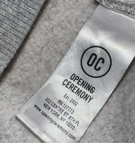 Opening Ceremony Grey Torch Unisex Box Logo Hoodie Pullover Sweatshirt Size XS