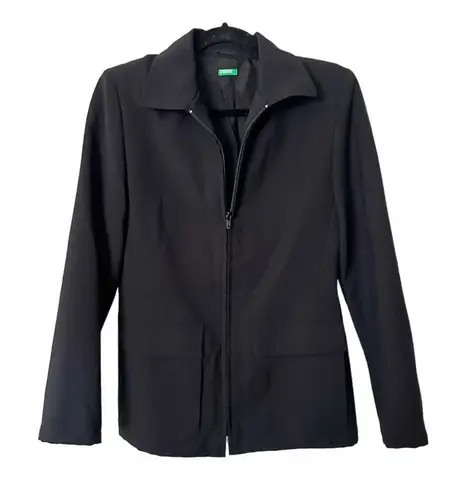 United Colors Of Benetton Zippered Jacket in Black Sz IT 40/US 4