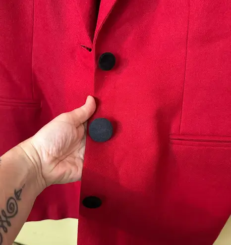 Jennifer Moore Red Wool Blazer Size 16