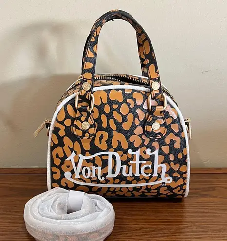 Von Dutch | Cheetah Bowling Bag w/ Matching Crossbody Strap