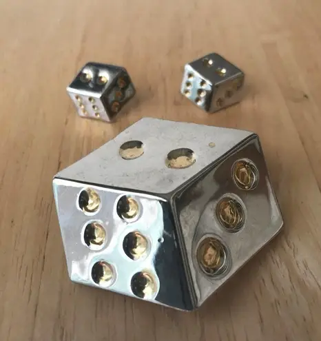 Dice Pendant Pin Earrings Set Retro Slots Poker