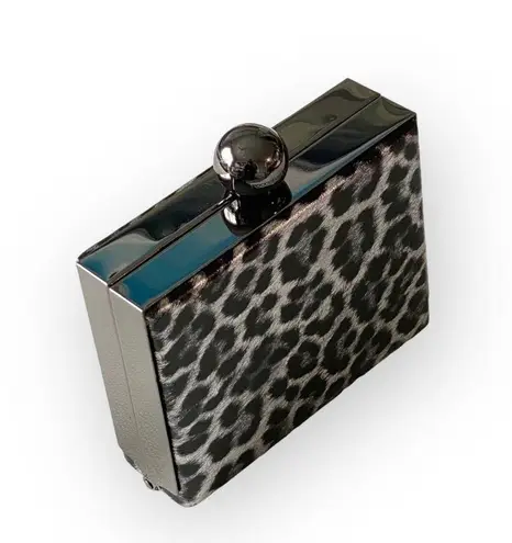 new RoccoBarocco ❤︎ Animal Print Minaudière Box Bag ❤︎ Drop In Chain Handle ❤︎