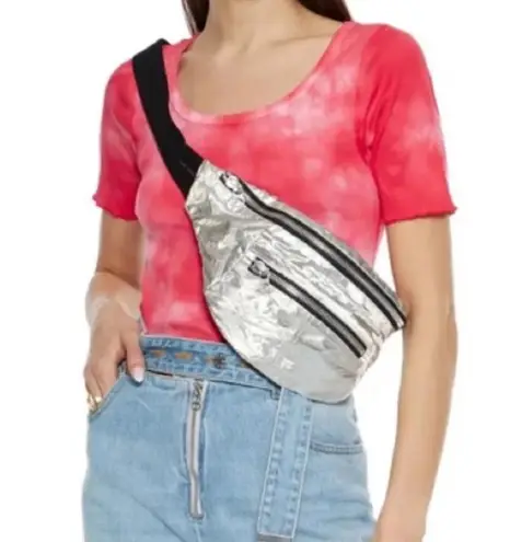 Helmut Lang NEW Base Short Sleeve Ribbed Tie Dye Cotton T-Shirt Red Volcano S