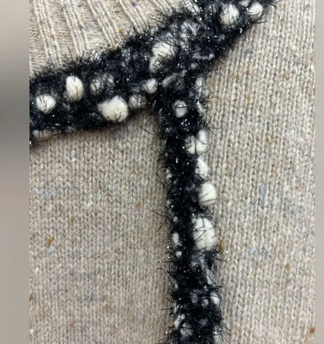 See By Chloe Wool Knit Dress with Pockets Tan, Black and White Size Small