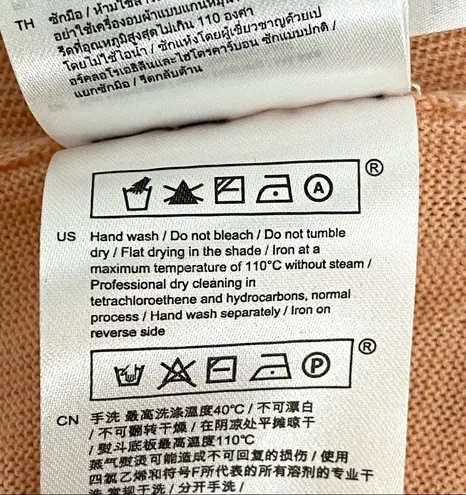 Maje Meryla Tie-front Wool Sweater Round Neck Long Sleeve in Coral Size 1. Small