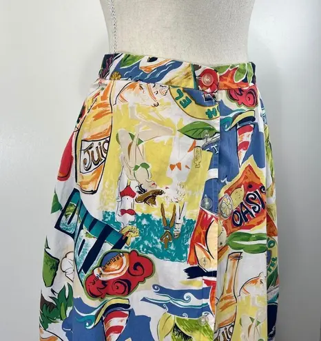 Jantzen Vintage 80s Midi Skirt Travel Beach Print Classics By