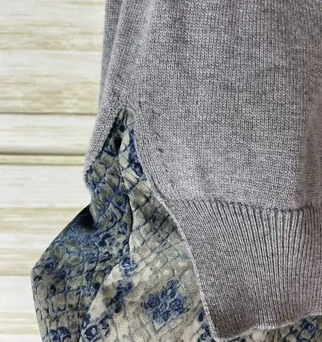 Octavia Gray Layered Blouse Cotton Sweater