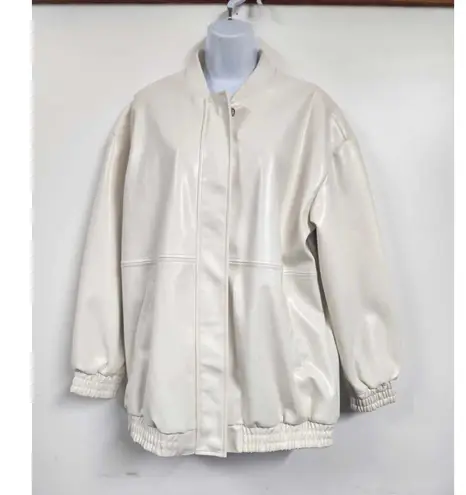 Anthropologie Maeve Oversized Faux Leather Bomber Jacket Size S