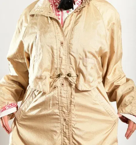 CurrentSeen 80's Vintage Anorak Gold Windbreaker Jacket LARGE