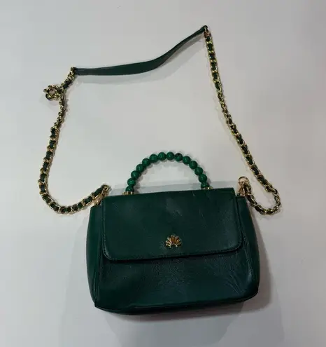 Lele Sadoughi Leather Top Handle Bag green