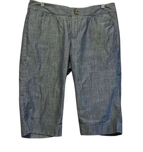 Dockers Chico's Women's Blue Chambray Capri Crop Pants Casual Summer