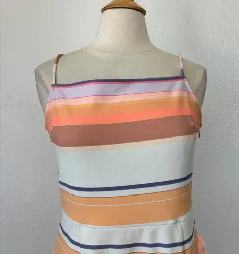 Bar III Pastel Striped Faux Wrap Sleeveless Dress