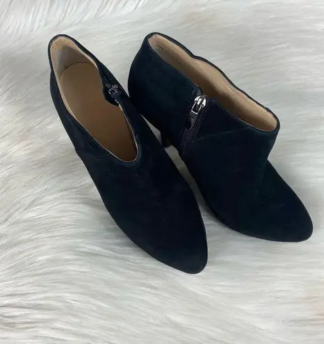 Enzo Angiolini Eayilin Black Leather Suede Booties