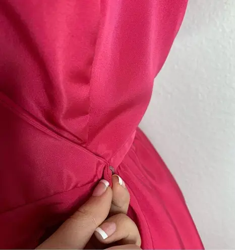 Vintage 80s Handmade Hot Pink Mini Dress & Overlay Jacket Set Size Small