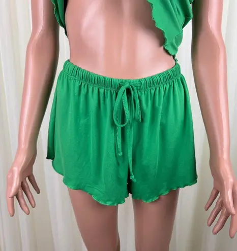 Capella Two Piece Tank Top & Shorts Pajama Sleeping Loungewear Set Size LG Green