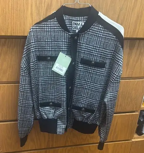 Pam & Gela Black and White Bomber Jacket