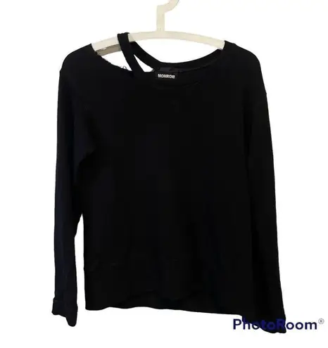 Monrow ripped shoulder sweatshirt black Size M