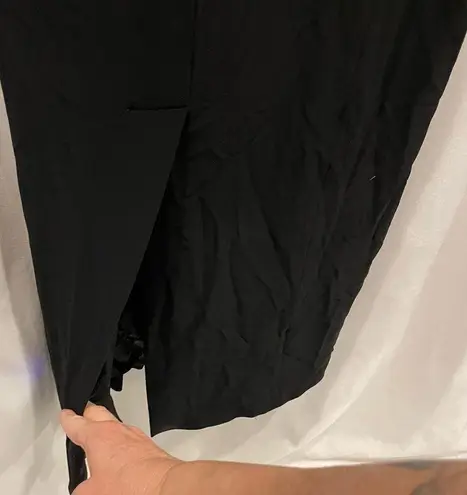 Adrienne Vittadini Sexy Y2K black sheath dress back slit midi length lined